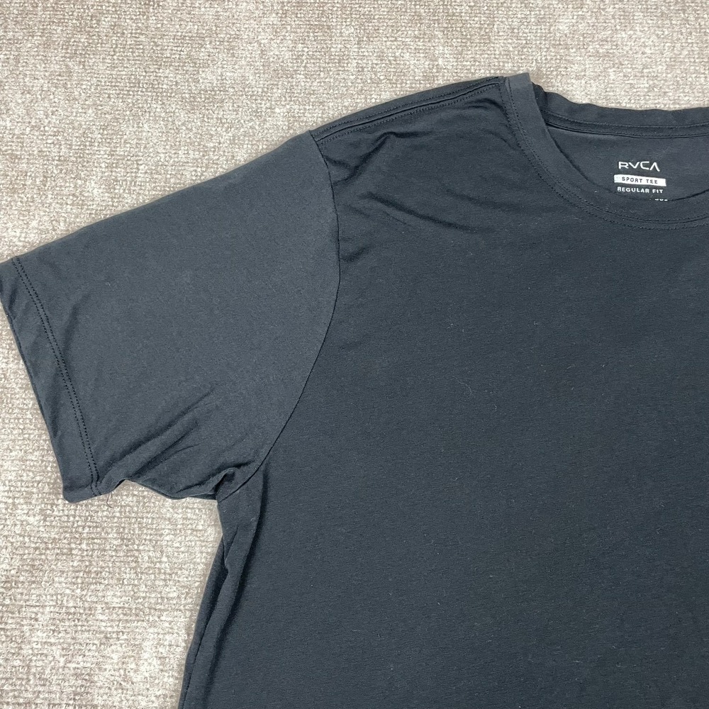Rvca Sport T Shirt Mens 2XL Black Va Logo Graphic Print Crew Neck Regular Fit - Picture 3 of 11